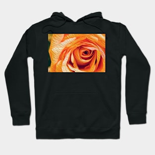 Orange rose oil paint effect. Hoodie